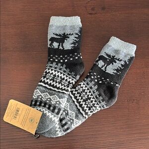 Black and Gray Casual Nordic Pattern Socks